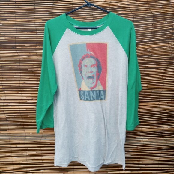 Next Level Green & Gray Santa Elf Buddy Tshirt - Men's - Unisex - XL - Picture 2 of 9